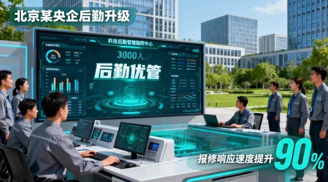 北京某央企后勤升级：后勤优管如何让3000人园区报修响应速度提升90%(图1)